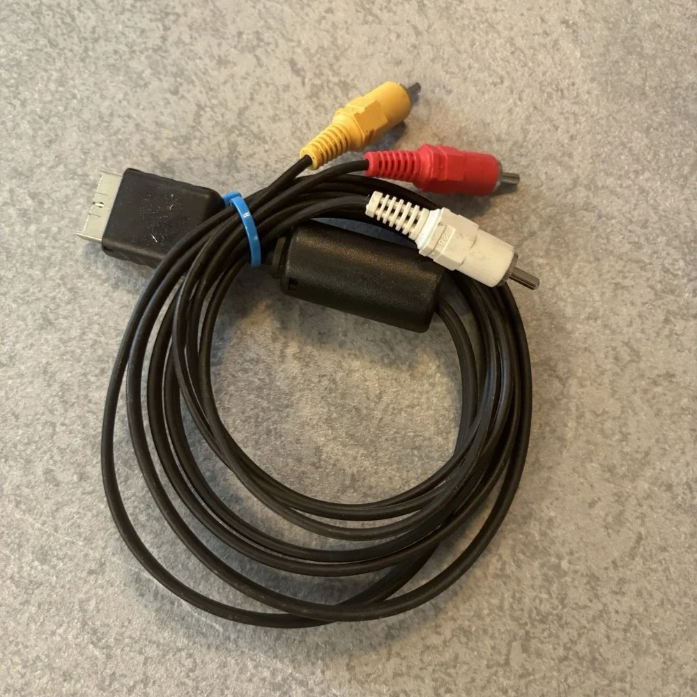 Sony PlayStation Ps1 Ps2 Ps3 - Black AV Cables OEM